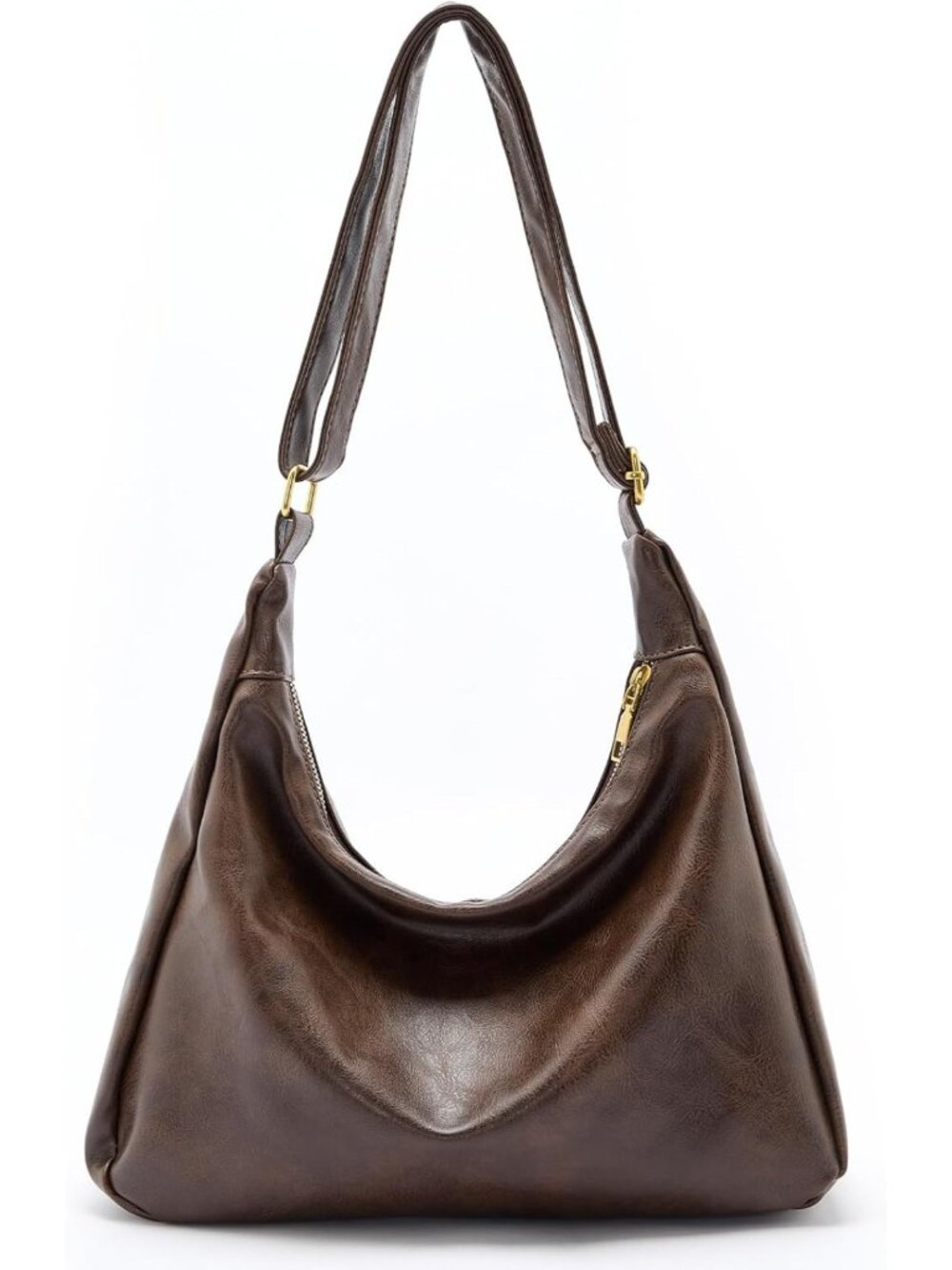 Stylish Slouchy Shoulder Bag, Foldable Crossbody Hobo Purse, Adjustable Strap, 5
